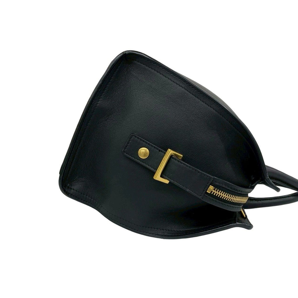 Saint Laurent Paris Petit Cabas Leather 2-Way Shoulder Bag Black — view 6