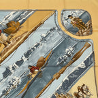 Hermes Carre 90 Gronland Green Land Eskimo Dog Sled Silk Scarf Yellow