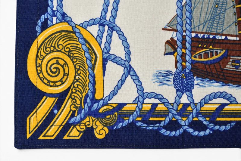 Hermes Table Linen Placemat Kitchen Cloth Classic Sailing Vintage Blue Multi — view 3