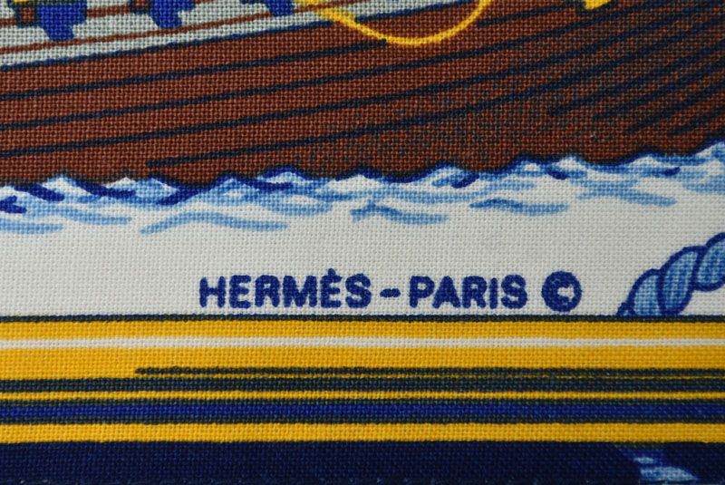 Hermes Table Linen Placemat Kitchen Cloth Classic Sailing Vintage Blue Multi — view 2