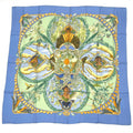 Hermes Scarf Carre 90 Amazonia Silk 100% Blue