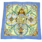 Hermes Scarf Carre 90 Amazonia Silk 100% Blue