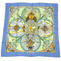 Hermes Scarf Carre 90 Amazonia Silk 100% Blue