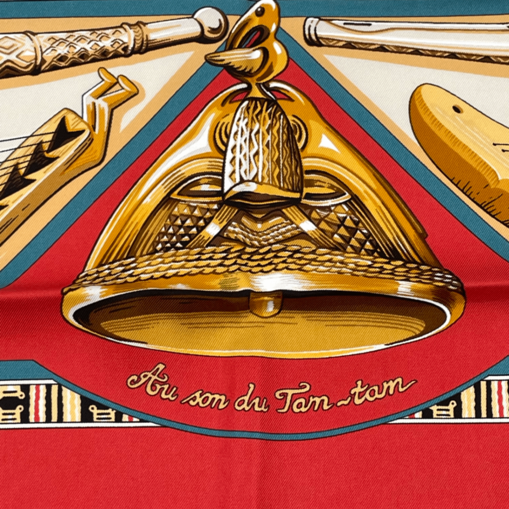 Hermes Scarf Carre 90 Au Son du Tam Silk — view 6