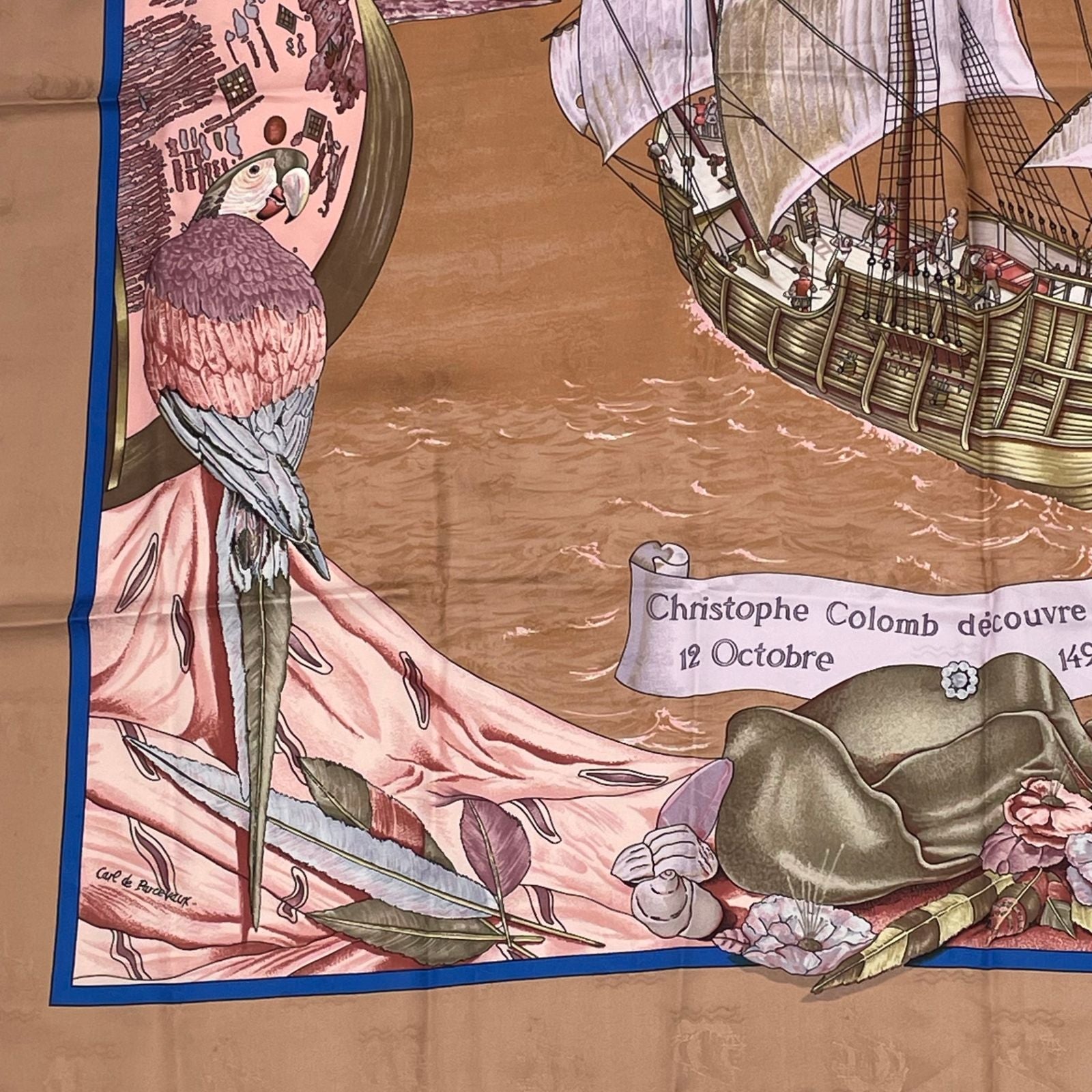 Hermes Scarf Carre 90 Silk Christophe Colomb Decouvre 1 Amerique 12 Octobre — view 4