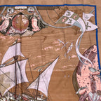 Hermes Scarf Carre 90 Silk Christophe Colomb Decouvre 1 Amerique 12 Octobre — view 3