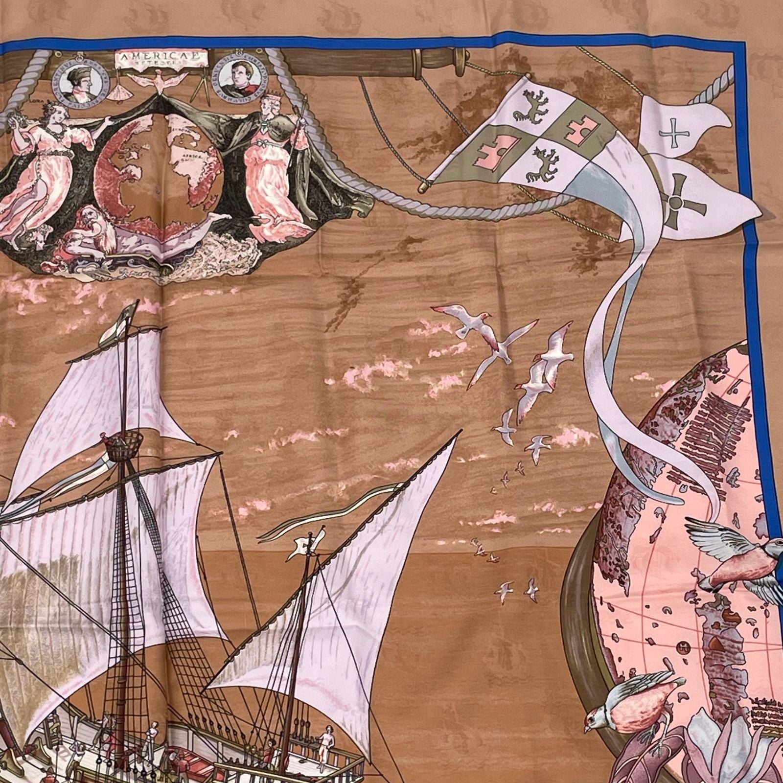 Hermes Scarf Carre 90 Silk Christophe Colomb Decouvre 1 Amerique 12 Octobre — view 3