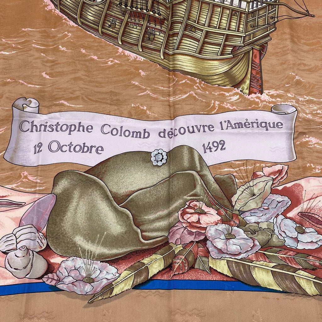 Hermes Scarf Carre 90 Silk Christophe Colomb Decouvre 1 Amerique 12 Octobre — view 6