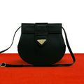 Saint Laurent Vintage YSL Logo Leather Shoulder Bag Pochette Black