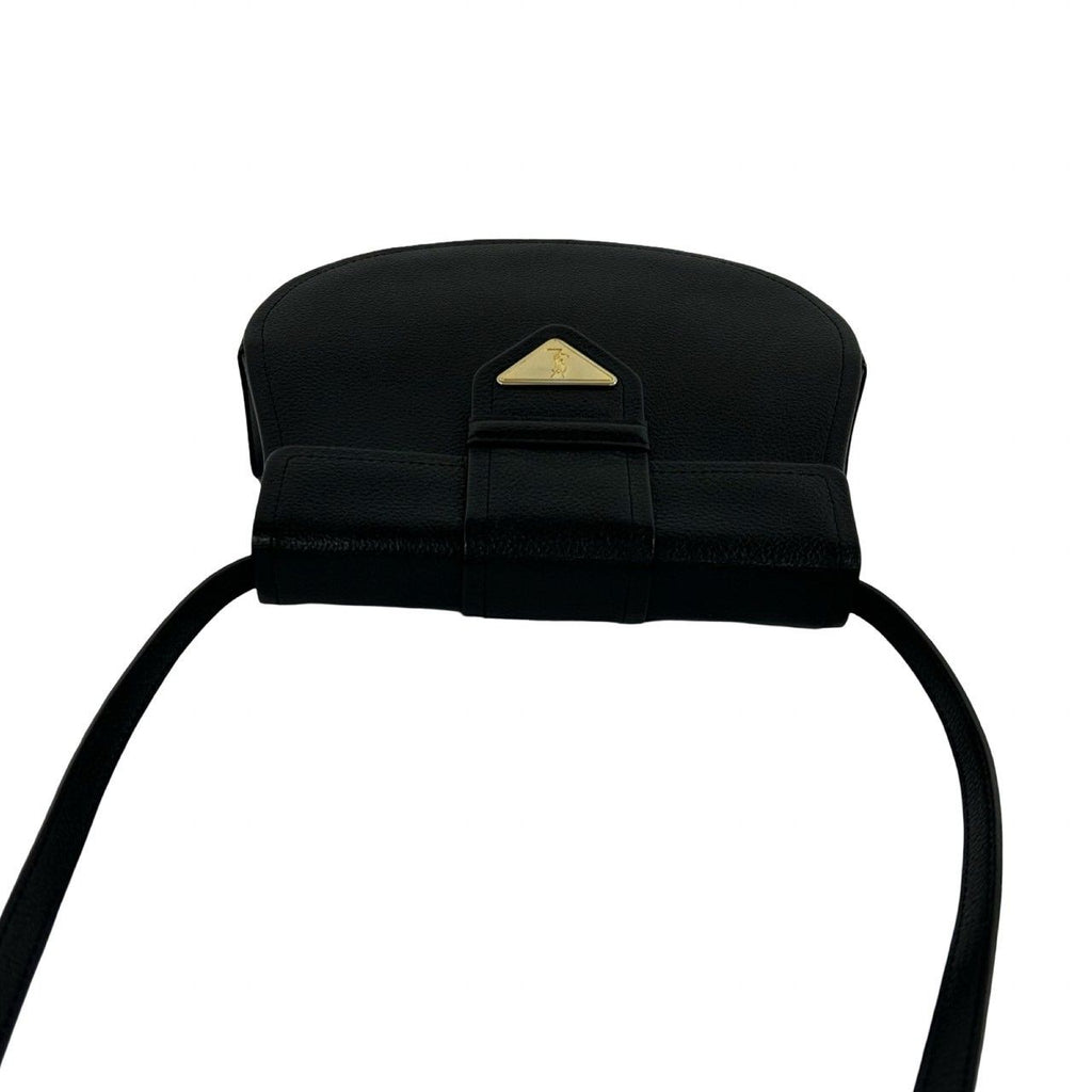 Saint Laurent Vintage YSL Logo Leather Shoulder Bag Pochette Black — view 4