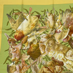 Hermes Carre 90 Scarf Linares Animal Bird Pattern Camo Yellow — view 2