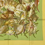 Hermes Carre 90 Scarf Linares Animal Bird Pattern Camo Yellow — view 5