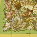Hermes Carre 90 Scarf Linares Animal Bird Pattern Camo Yellow — view 4