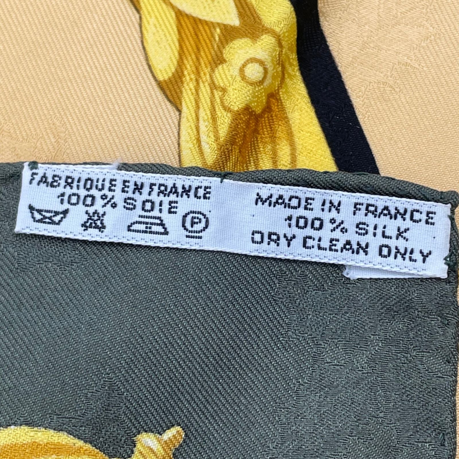 Hermes Carre 90 Plumes Et Grelots Feathers and Bells Scarf Silk Yellow Green — view 7