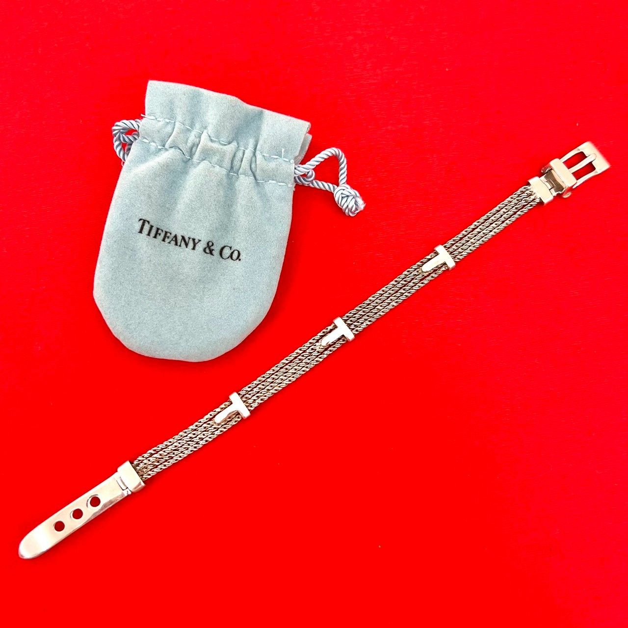 Tiffany & Co Covintage T Rope Belt Bracelet 925 Sterling Silver