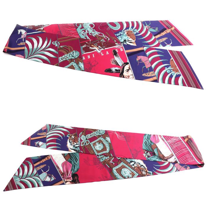 Hermes Horsewear Champion Tiger Bride de Gala Maxi Twill Scarf Pink Purple Multi — view 3