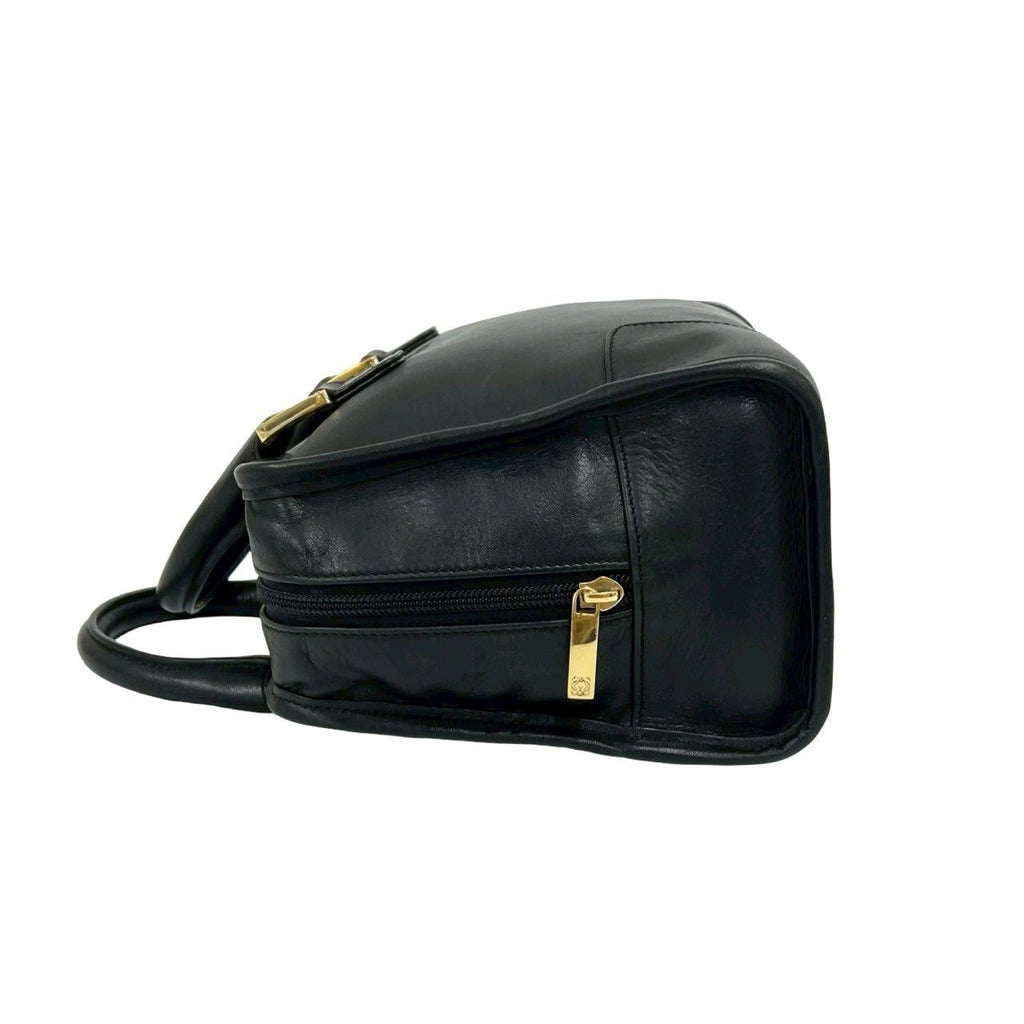 Loewe Vintage Amazona 28 Anagram Logo Leather Mini Boston Bag Black — view 5