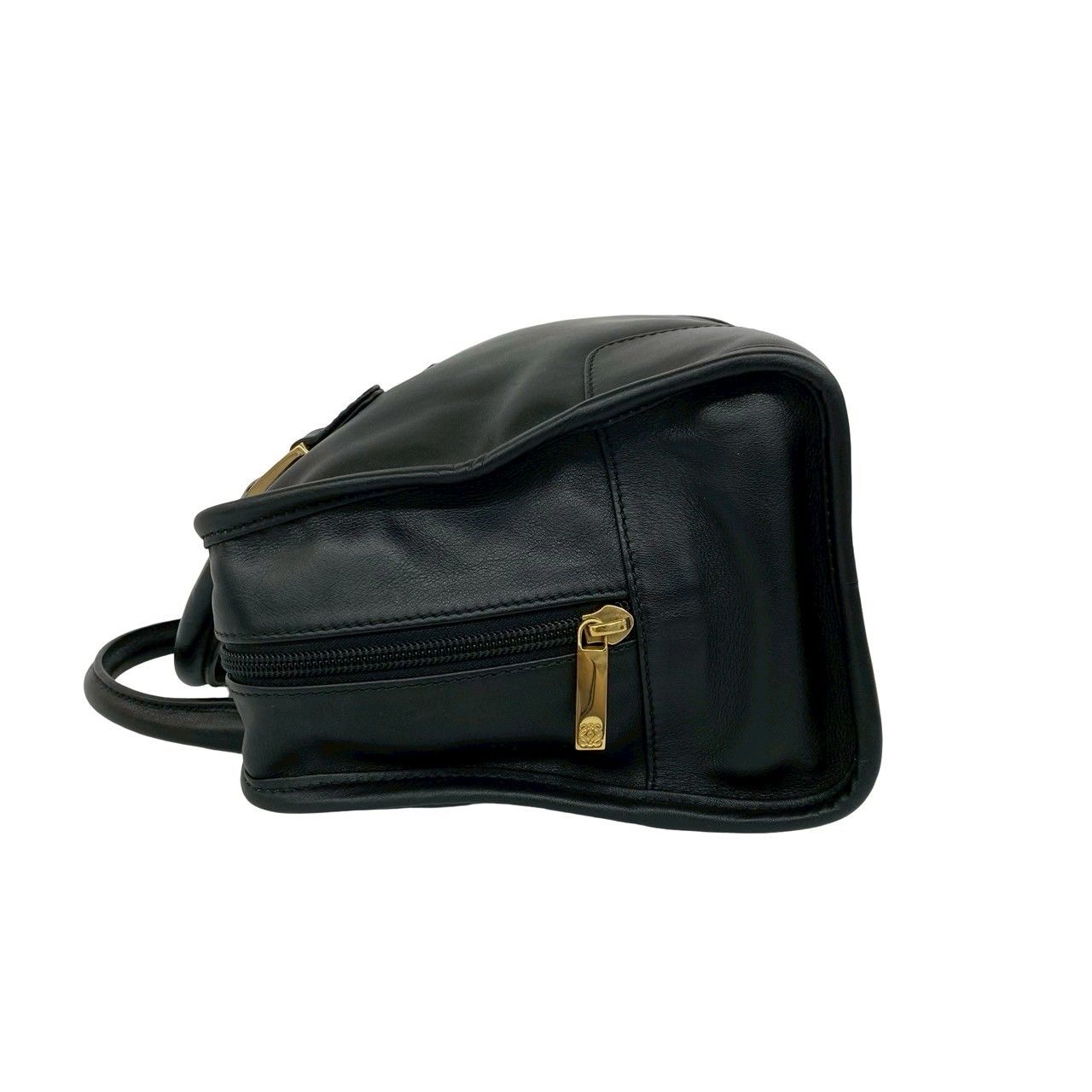 Loewe Vintage Amazona 28 Anagram Logo Embossed Leather Mini Boston Bag Black — view 5