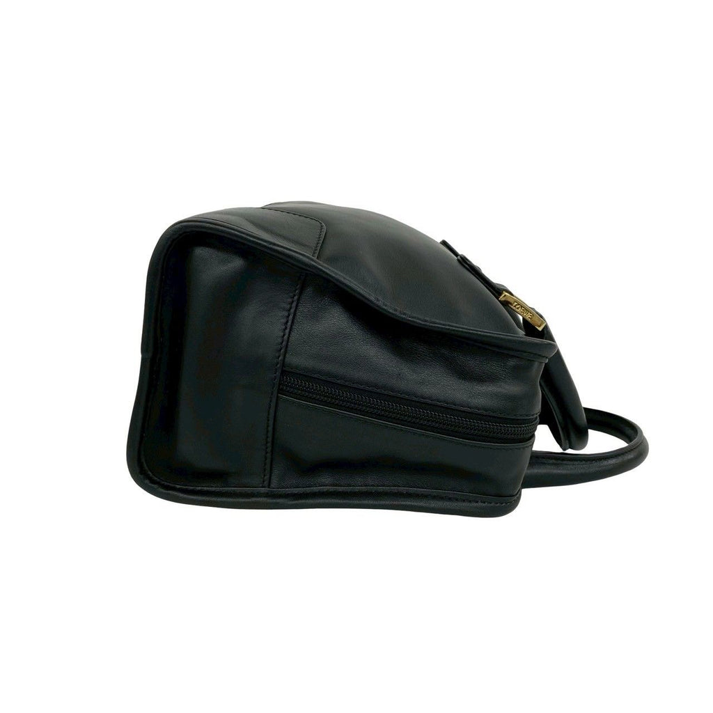 Loewe Vintage Amazona 28 Anagram Logo Embossed Leather Mini Boston Bag Black — view 6