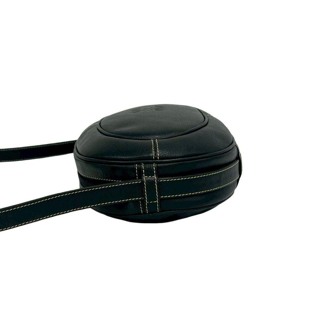 Loewe Vintage Anagram Logo Leather Mini Shoulder Bag Pochette Black — view 5
