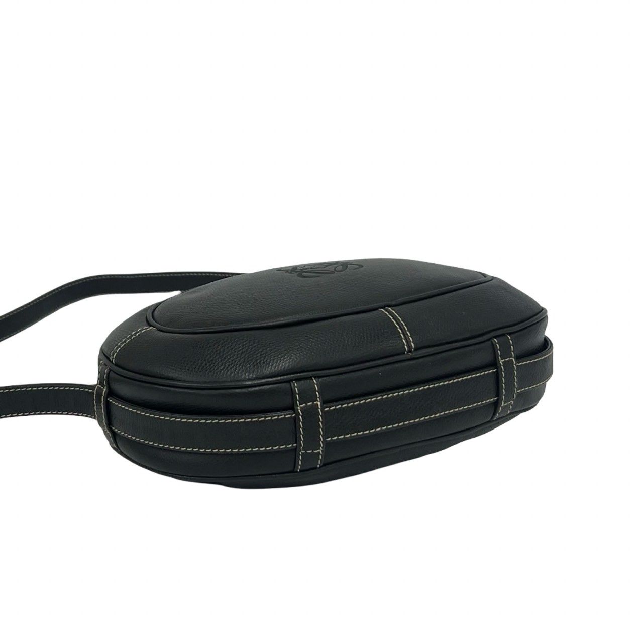 Loewe Vintage Anagram Logo Leather Mini Shoulder Bag Pochette Black — view 7