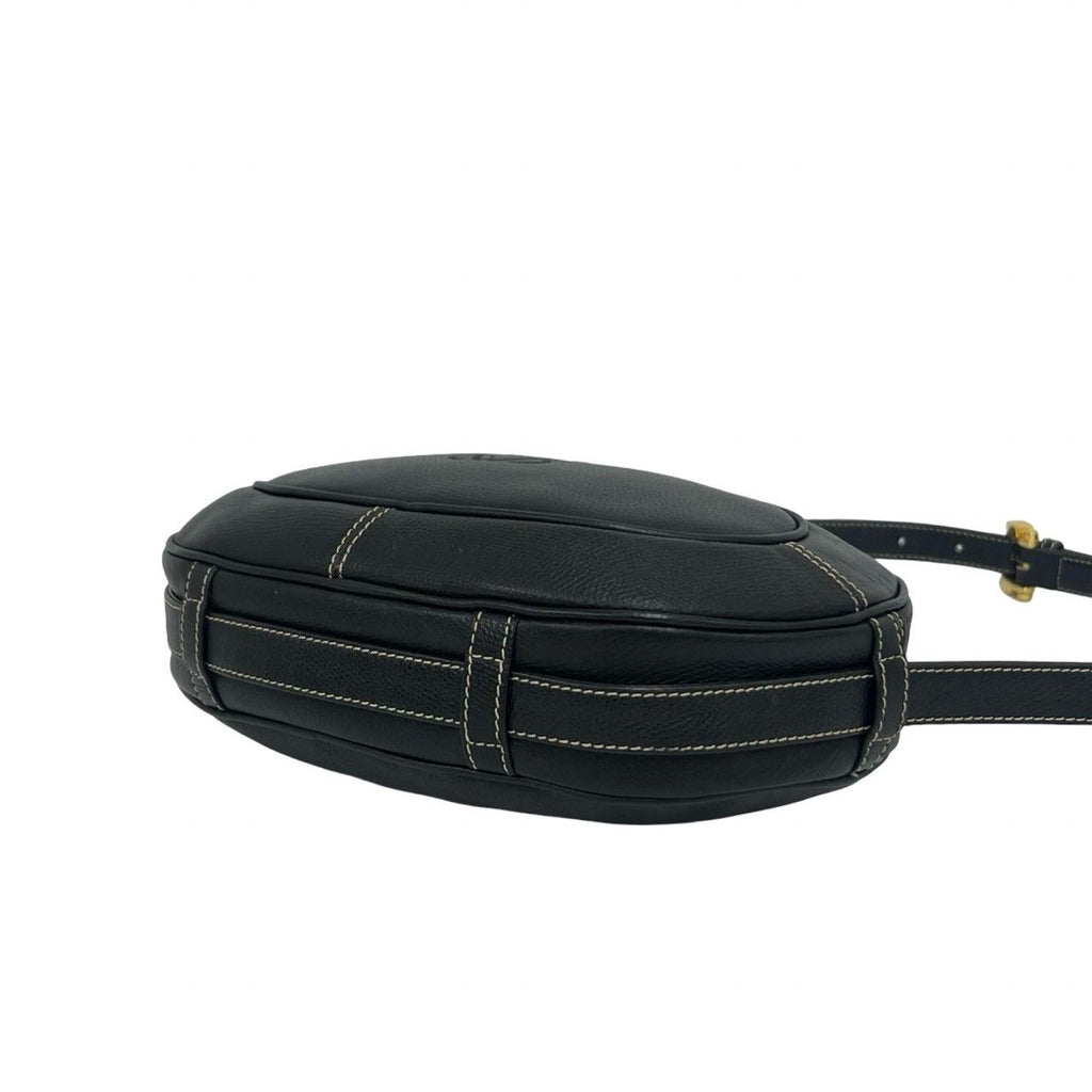 Loewe Vintage Anagram Logo Leather Mini Shoulder Bag Pochette Black — view 8