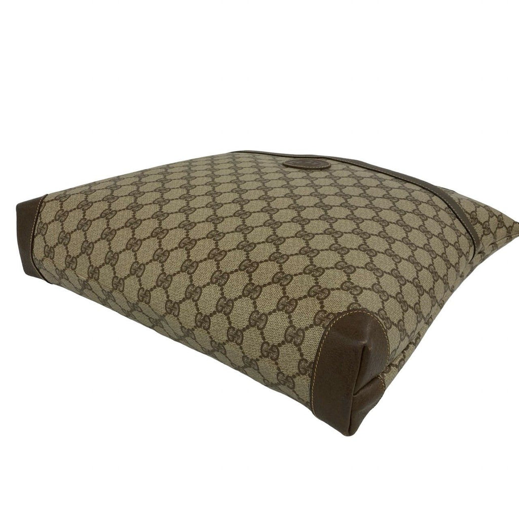Gucci Vintage Sherry Line GG Logo Pattern Leather Tote Brown — view 8