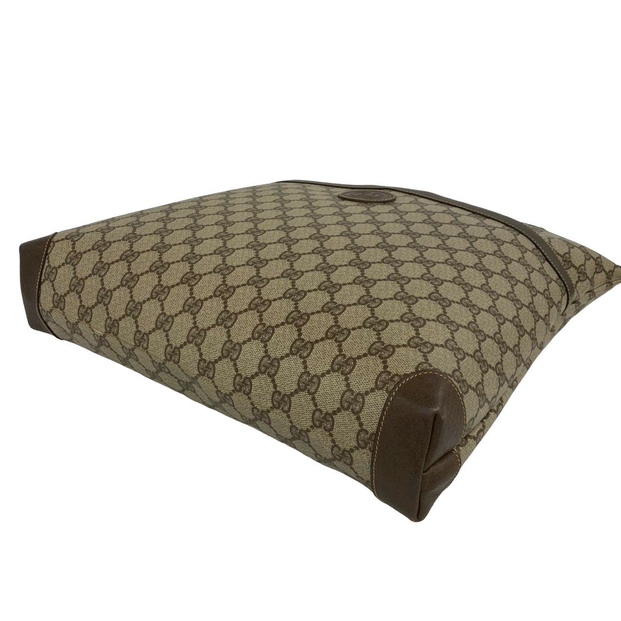 Gucci Vintage Sherry Line GG Logo Pattern Leather Tote Brown — view 8