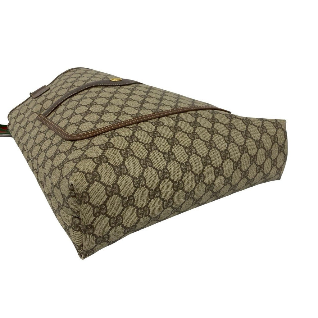 Gucci Vintage Sherry Line GG Logo Pattern Leather Tote Brown — view 7