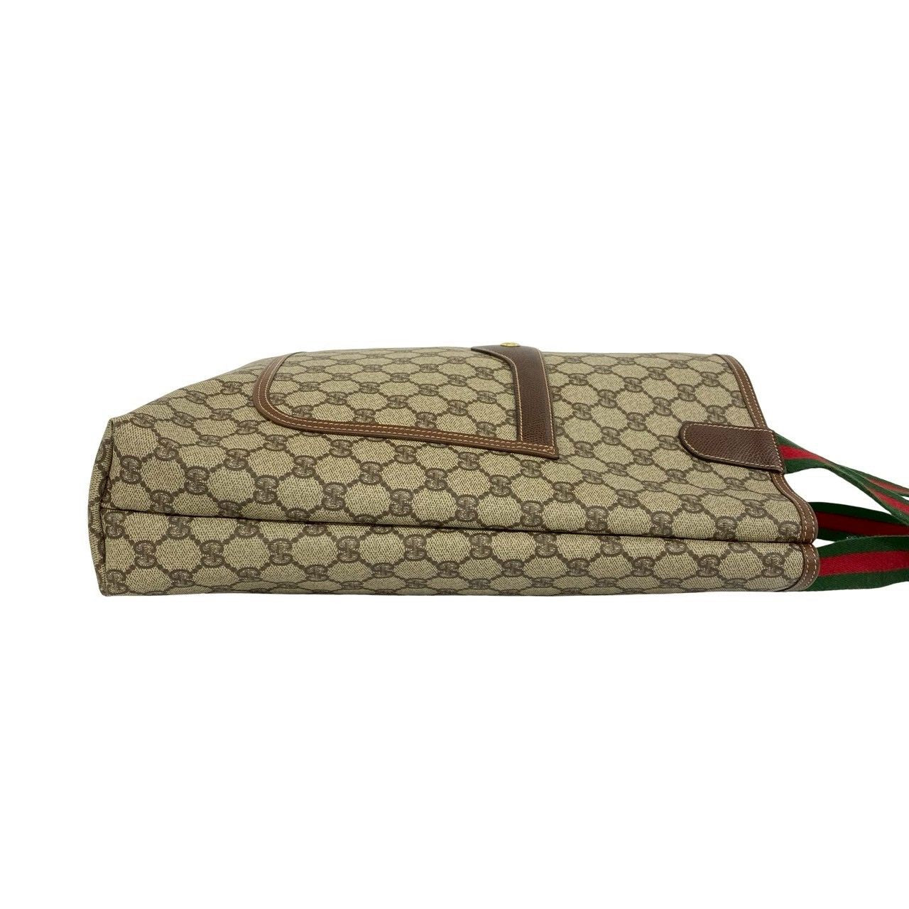 Gucci Vintage Sherry Line GG Logo Pattern Leather Tote Brown — view 6