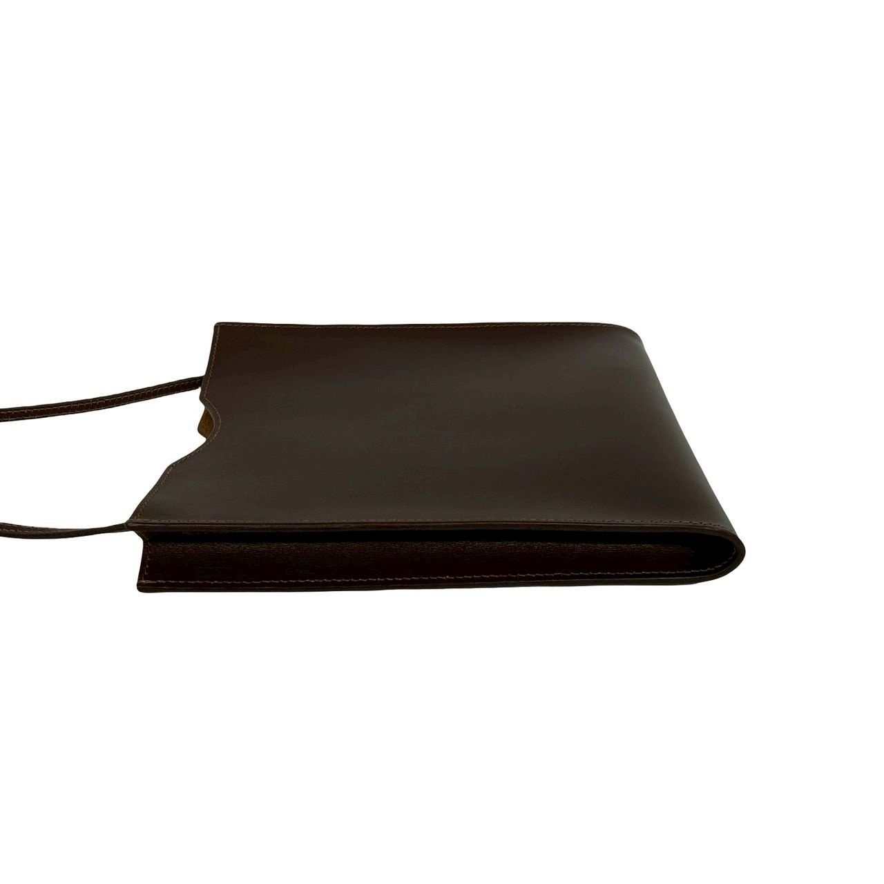 Hermes Box Vintage Onimetou Leather Shoulder Bag Pochette Brown — view 5