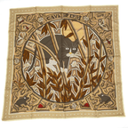 Hermes Carre 90 Cave Felem Beware of Cats Brawan Scarf Silk