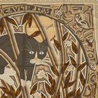 Hermes Carre 90 Cave Felem Beware of Cats Brawan Scarf Silk — view 3