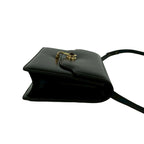 Gucci Vintage Calf Leather Tiger Eye Shoulder Bag Pochette Black — view 6