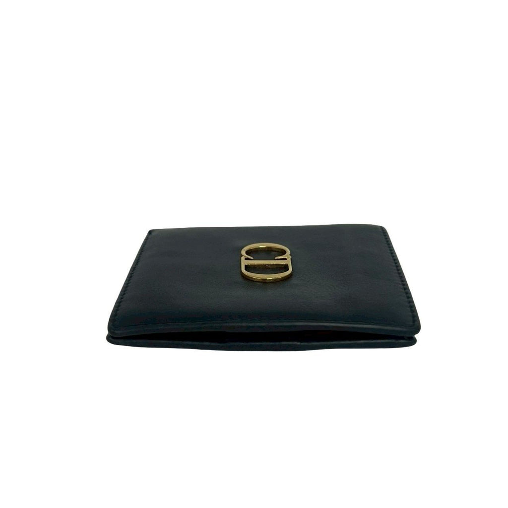 Dior Vintage CD Logo Leather Bifold Wallet Mini Navy — view 5