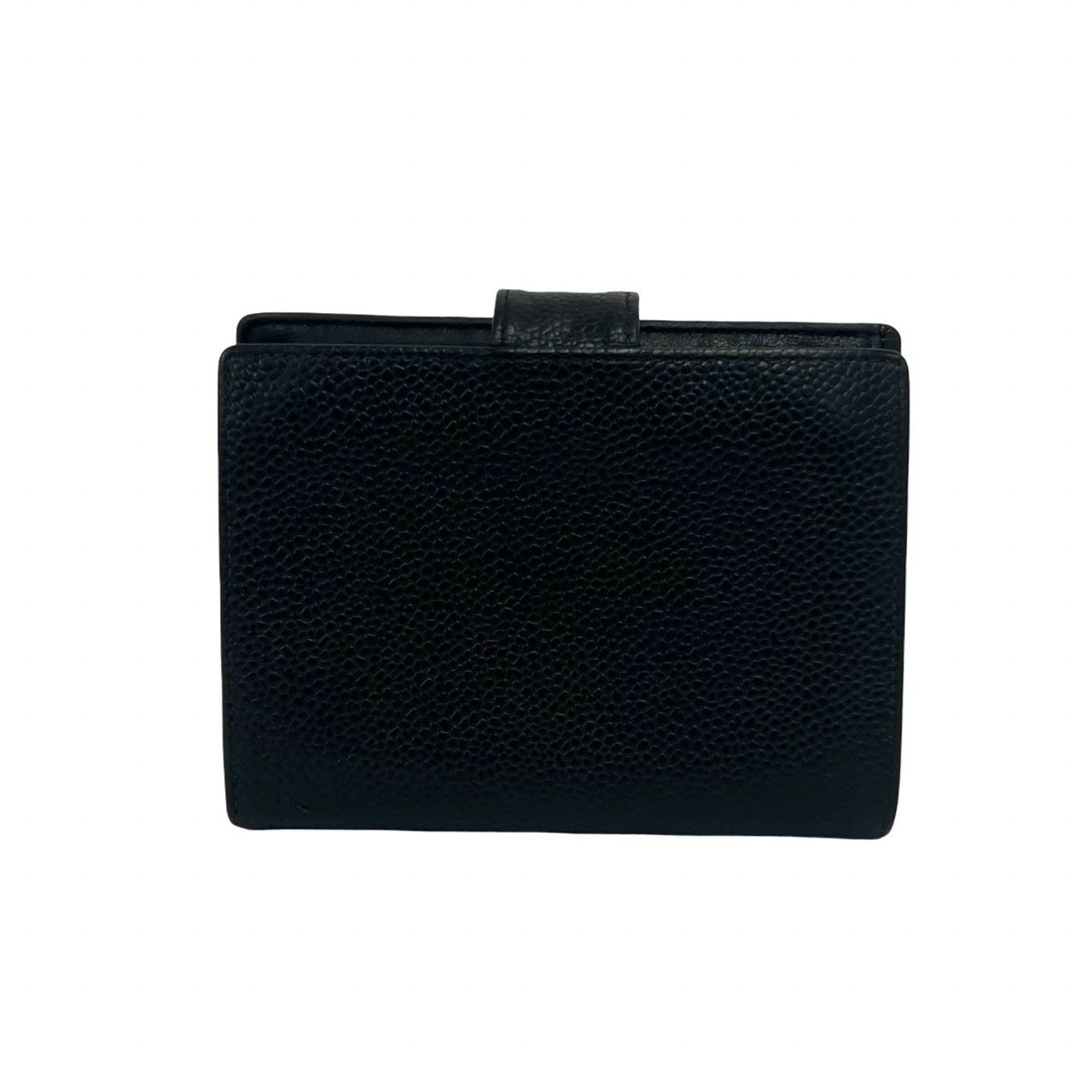 Chanel CC Logo Caviar Leather Bifold Wallet Mini Black — view 2
