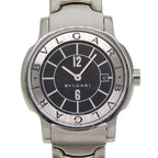 Bvlgari Solotempo Stainless Steel Quartz Analog Watch with Black Dial