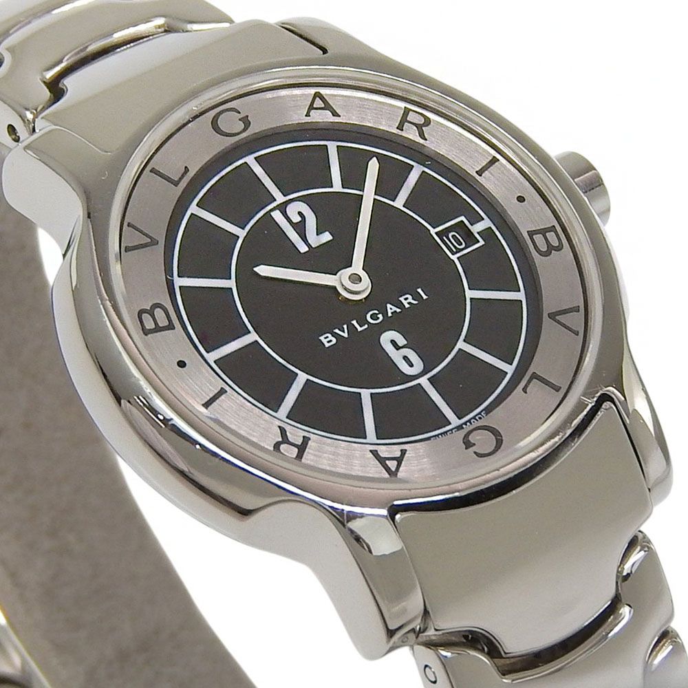 Bvlgari Solotempo Stainless Steel Quartz Analog Watch with Black Dial — view 3