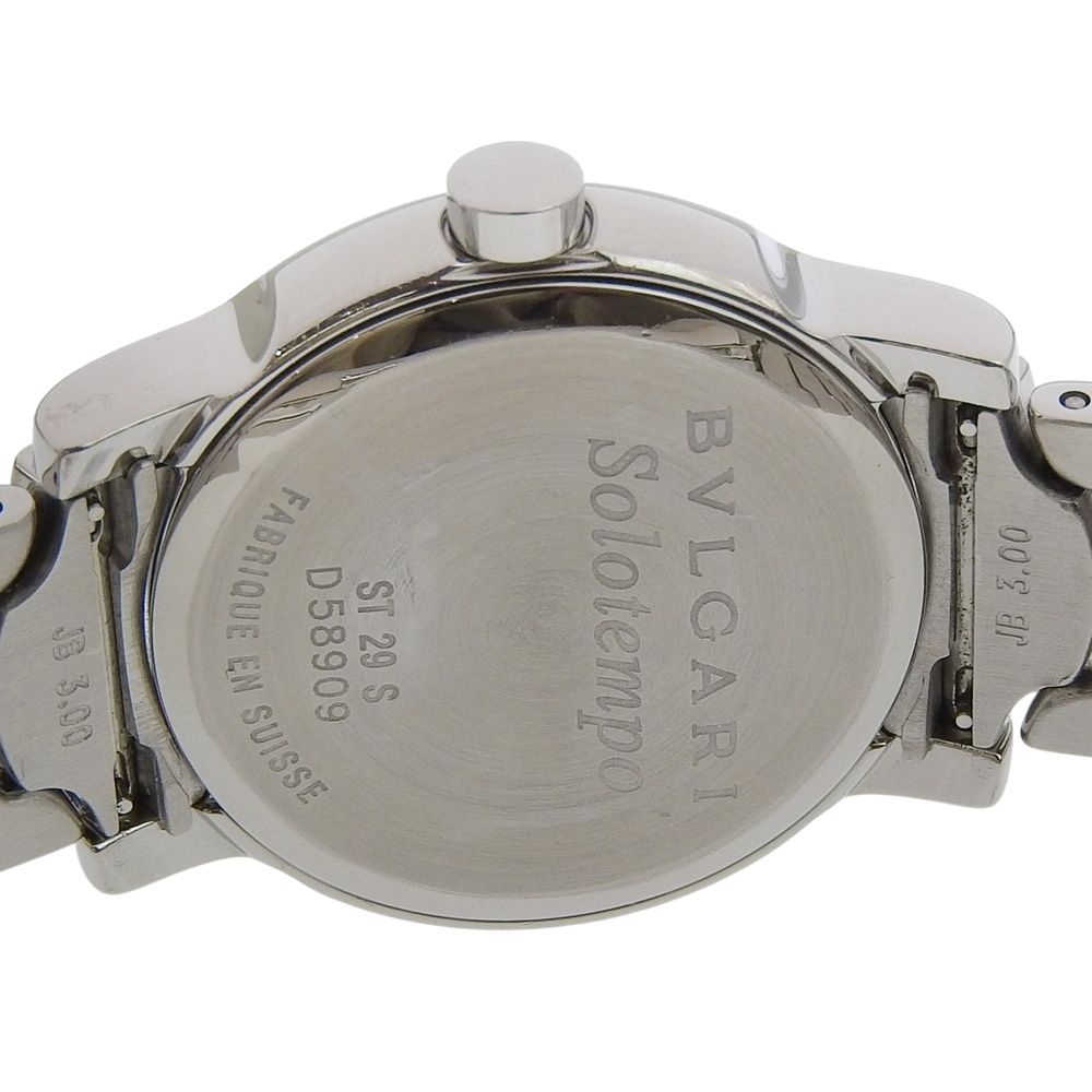 Bvlgari Solotempo Stainless Steel Quartz Analog Watch with Black Dial — view 5
