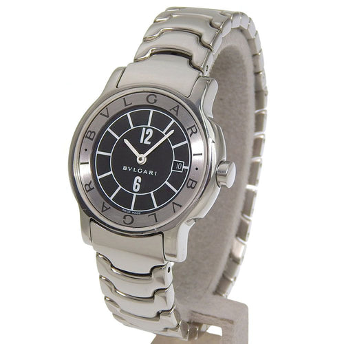 Bvlgari Solotempo Stainless Steel Quartz Analog Watch with Black Dial — view 2