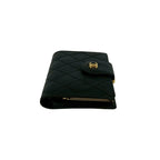 Chanel Card with Bicolor CC Logo Caviar Leather Kiss Lock Bifold Wallet Black — view 5