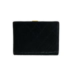 Chanel Card with Bicolor CC Logo Caviar Leather Kiss Lock Bifold Wallet Black — view 2