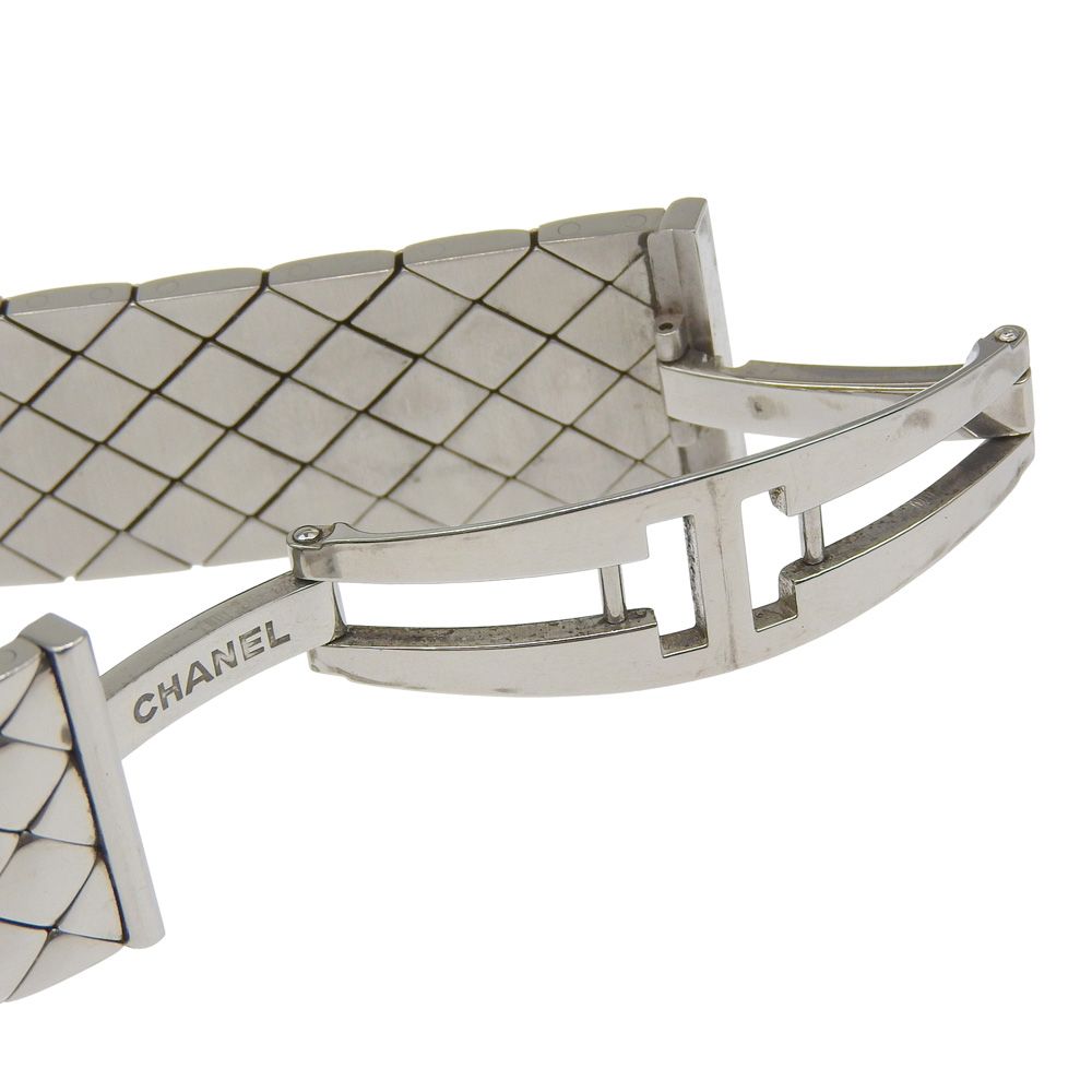 Chanel Quilted Stainless Steel Quartz Analog Watch with Black Dial — view 7