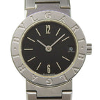 Bvlgari Stainless Steel Quartz Analog Watch with Black Dial