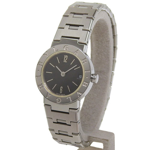 Bvlgari Stainless Steel Quartz Analog Watch with Black Dial — view 2