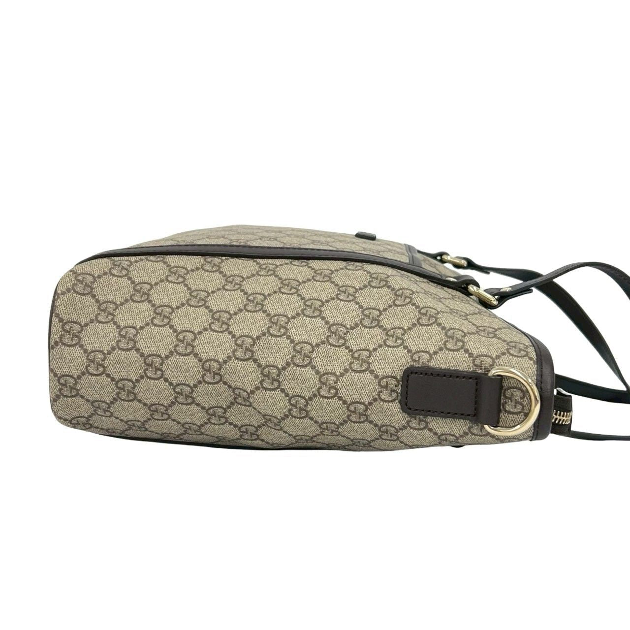Gucci GG Supreme Logo Pattern Leather 2-Way Shoulder Bag Tote Brown — view 6