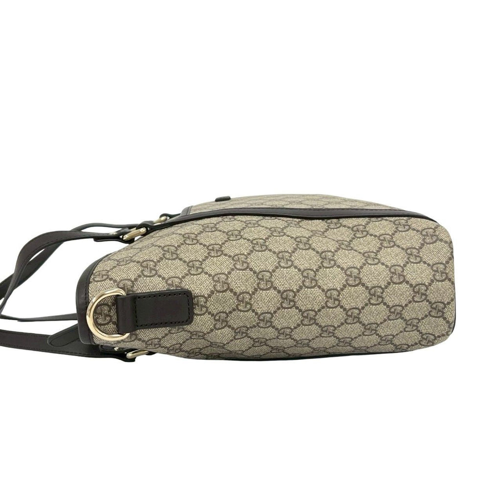 Gucci GG Supreme Logo Pattern Leather 2-Way Shoulder Bag Tote Brown — view 5