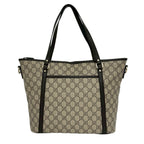 Gucci GG Supreme Logo Pattern Leather 2-Way Shoulder Bag Tote Brown — view 3