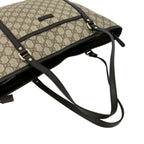 Gucci GG Supreme Logo Pattern Leather 2-Way Shoulder Bag Tote Brown — view 4