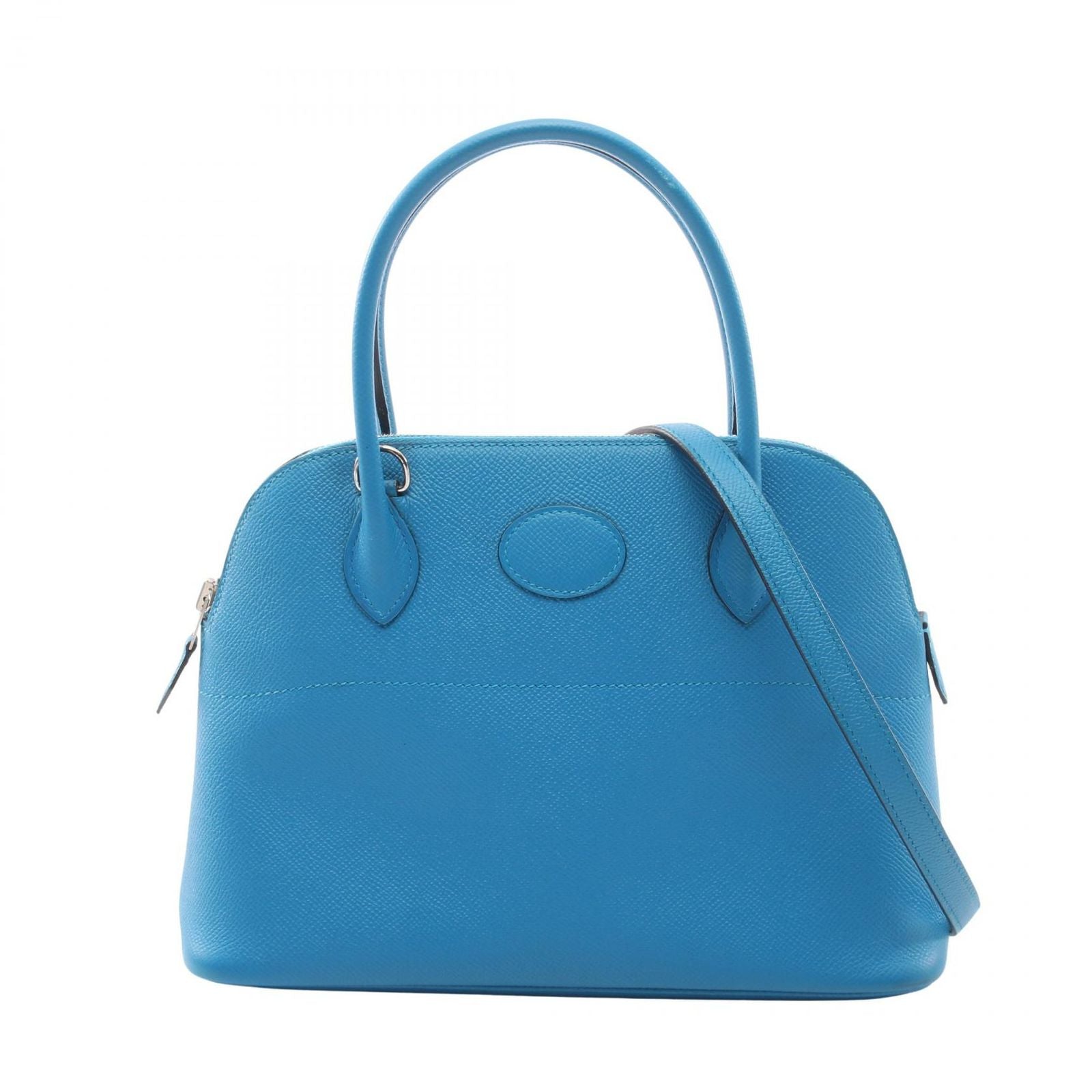 Hermes Handbag Bolide 27 Blue Zanzibar 2-Way
